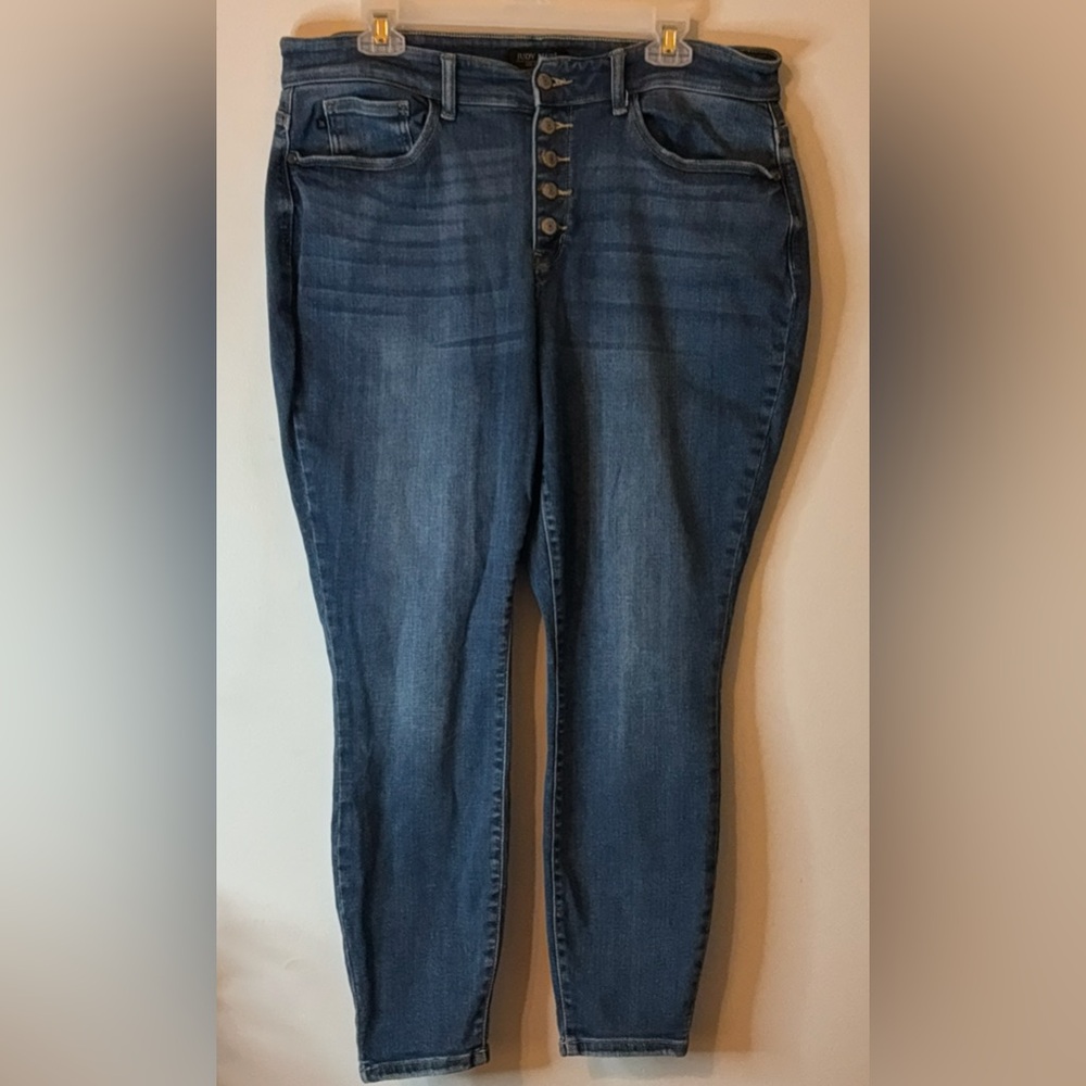 JUDY BLUE BUTTON Fly SKINNY JEANS size18W - Picture 2 of 13